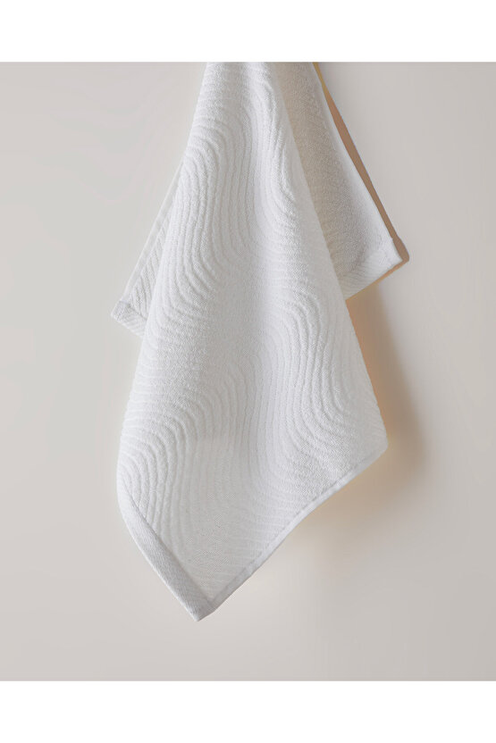 Wave Pamuk Yüz Havlusu 50x70 cm Ekru