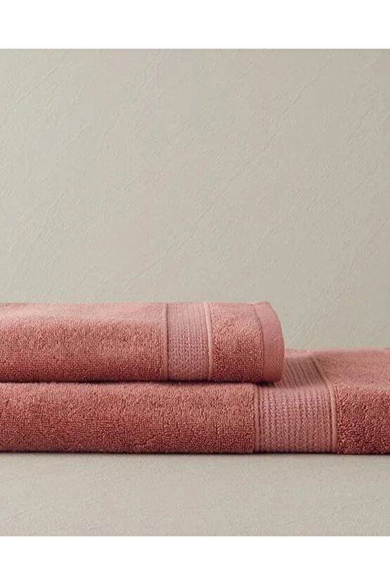 Deluxe Low Twist Pamuklu Yüz Havlusu 50x90 cm Gül Kurusu