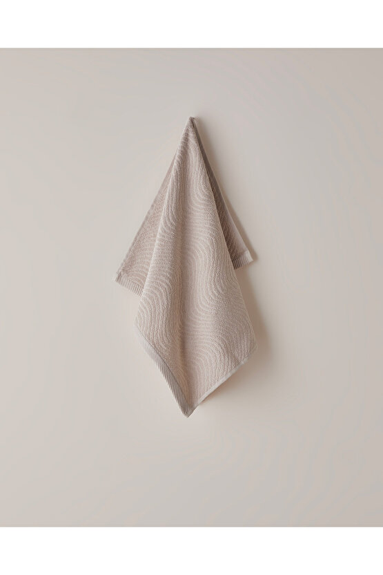 Stripe Pamuk Yüz Havlusu 50x70 cm Koyu Bej