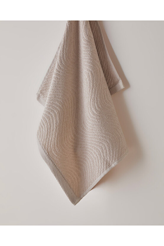 Stripe Pamuk Yüz Havlusu 50x70 cm Koyu Bej