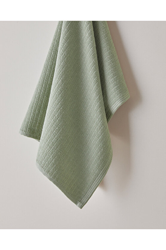 Stripe Pamuk Yüz Havlusu 50x70 cm Haki