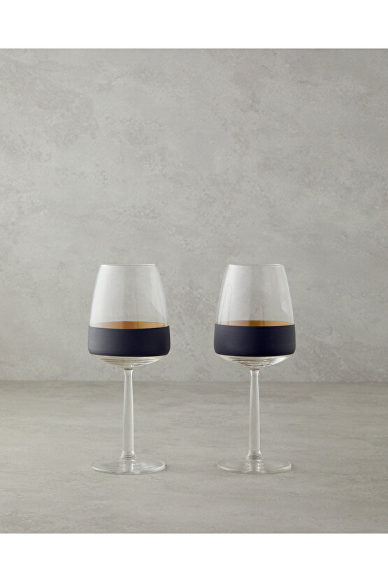 Chanson Cam 2li Kadeh 430 ml Siyah-Gold