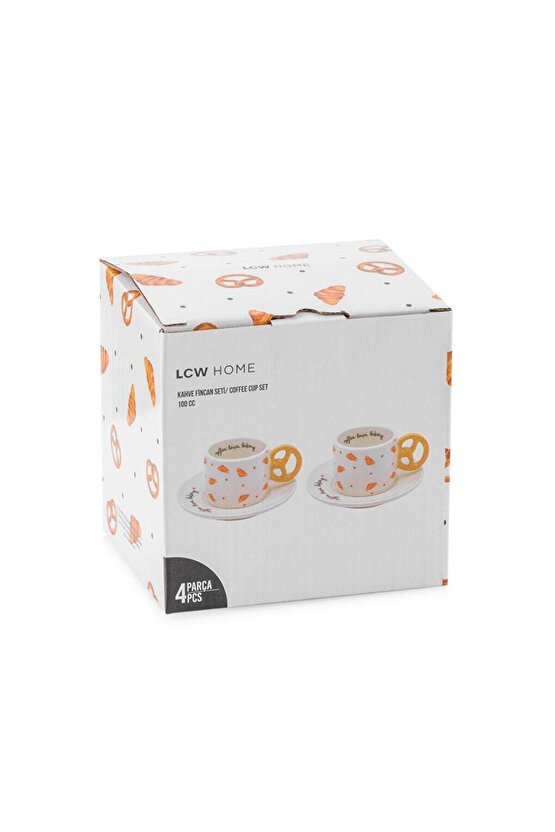 Karişik Baskılı 2 Kişilik Porselen Kahve Fincan Takımı 100 Ml (W5)
