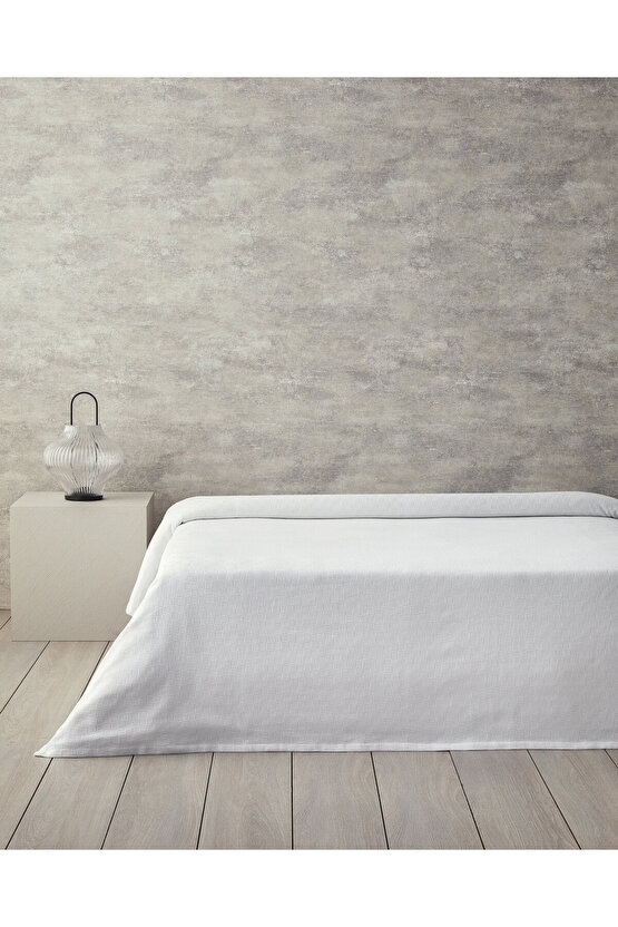 Plain Pamuklu King Size Pike Beyaz