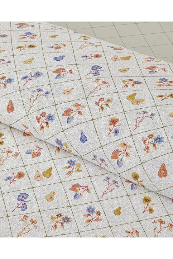 Pear Garden Baskılı Çift Kişilik King Size Pike Takımı 200x220 cm Yeşil