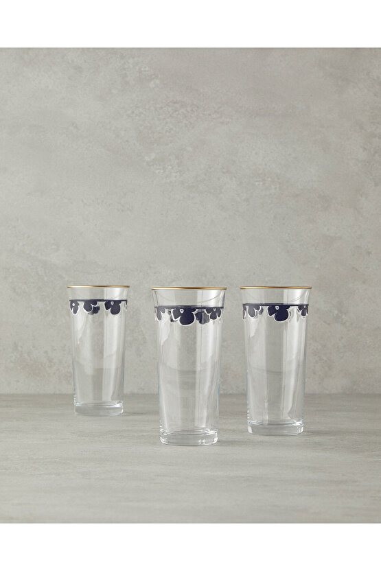 Bohemia 3lü Cam Meşrubat Bardağı 290 ml Siyah