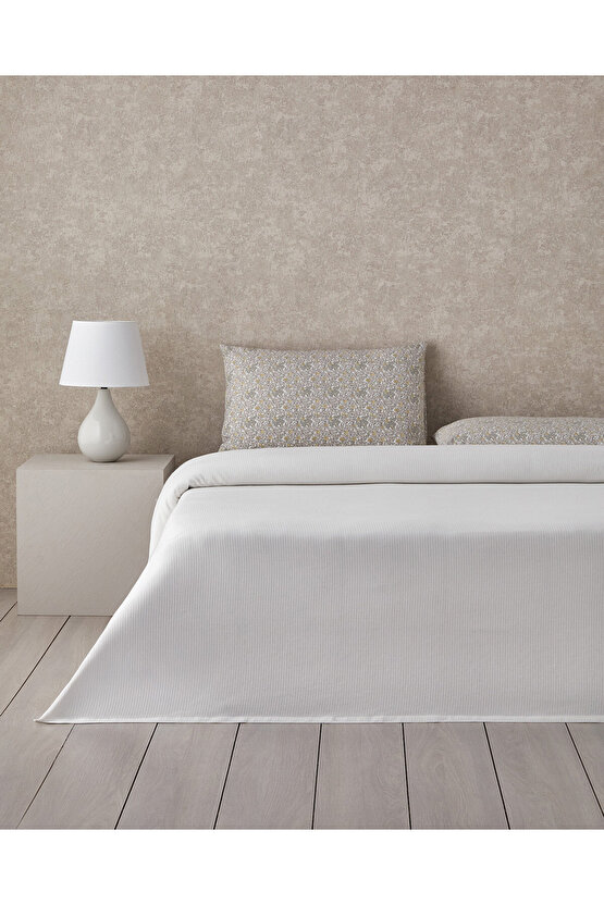 Daisy Harmony Soft Tek Kişilik Pike Takımı 150x220 cm Beyaz