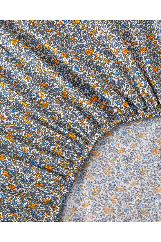 Spring Petal Baskılı Tek Kişilik Pike Takımı 150x220 cm Sarı