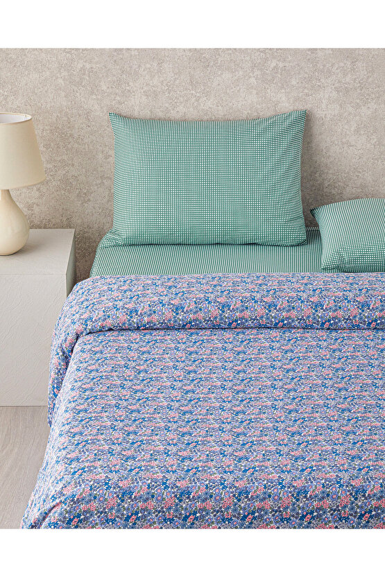 Petit Chamomile Baskılı Çift Kişilik Pike Takımı 200x220 cm Pembe