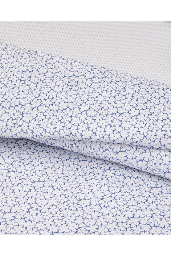 Sweet Violet Kolay Ütülenir Çift Kişilik Çarşaflı Nevresim Takımı 200x220 cm Koyu Mavi