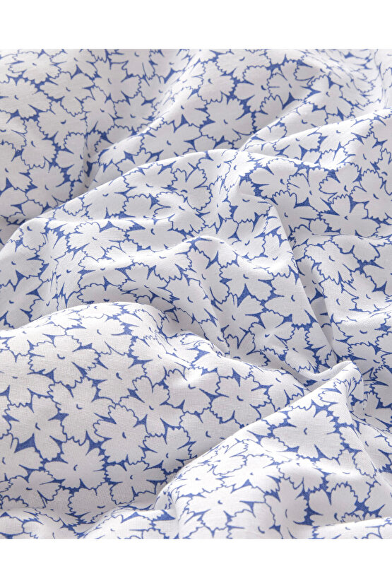Sweet Violet Kolay Ütülenir Çift Kişilik Çarşaflı Nevresim Takımı 200x220 cm Koyu Mavi