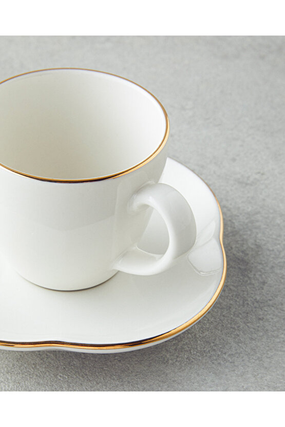 Aren Porselen 4 Parça 2 Kişilik Kahve Fincan Takımı 80 ml Gold