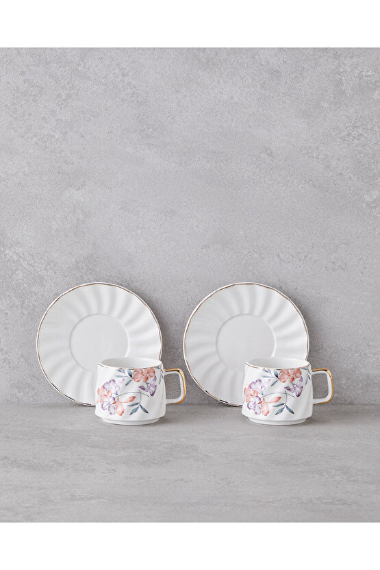 Misty Heaven New Bone China 4 Parça 2 Kişilik Kahve Fincan Takımı 90 ml Renkli