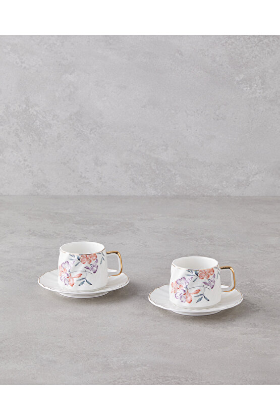 Misty Heaven New Bone China 4 Parça 2 Kişilik Kahve Fincan Takımı 90 ml Renkli