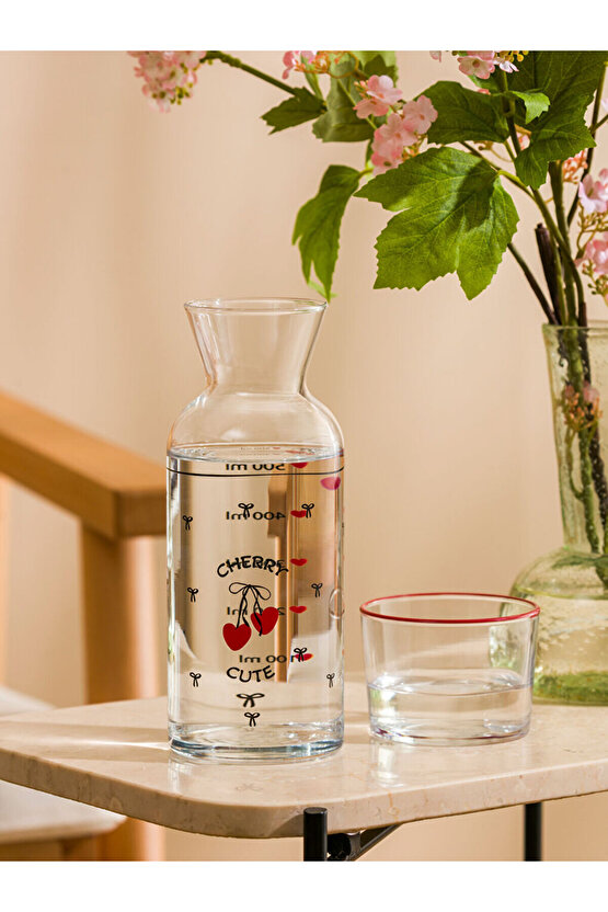 Karişik Baskılı Cam Sürahi 700 ml