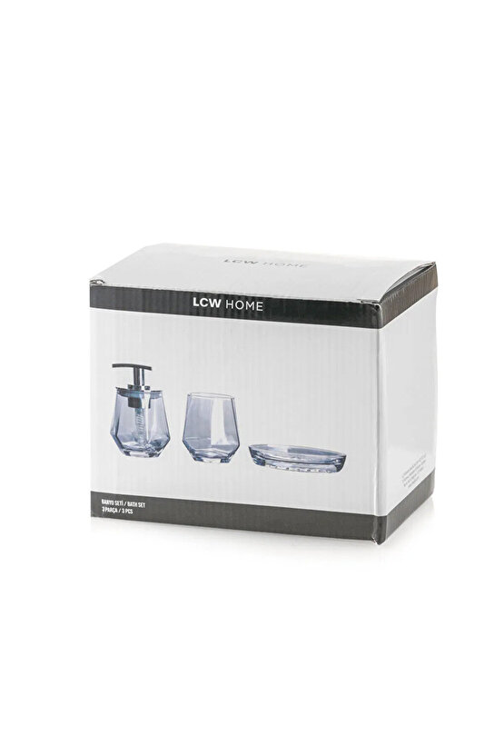 LCW HOME Renksiz 3 Parça Cam Banyo Seti