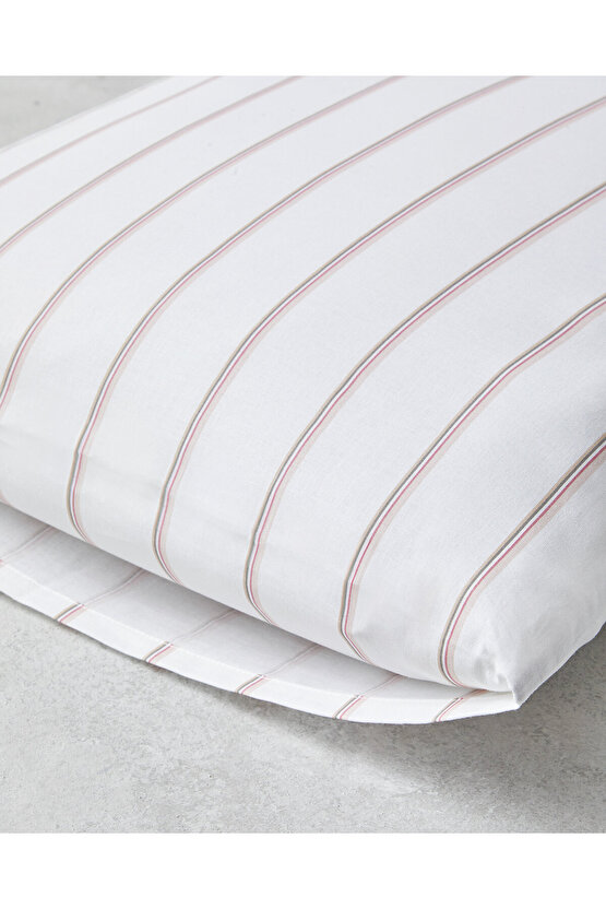 Serene Stripes Pamuklu 2li Yastık Kılıfı 50x70 cm Pembe
