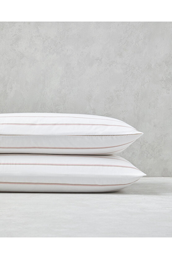 Serene Stripes Pamuklu 2li Yastık Kılıfı 50x70 cm Pembe