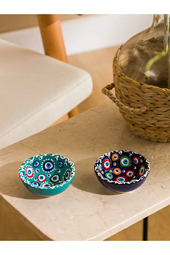 LCW HOME Karişik Nazar Boncuğu Baskılı Seramik Çerezlik 7 cm