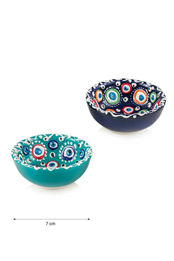 LCW HOME Karişik Nazar Boncuğu Baskılı Seramik Çerezlik 7 cm