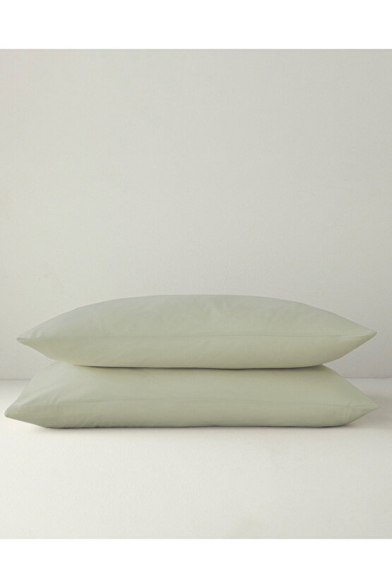 Novella Premium Pamuk Dokulu 2li Yastık Kılıfı 50x70 cm Açık Yeşil