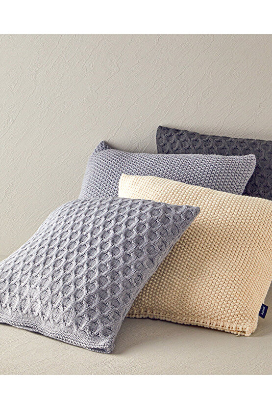 Velvety Triko Kırlent Kılıfı Gri