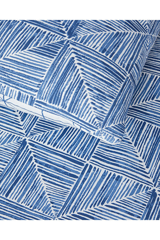 Modern Diamond Çift Kişilik Nevresim Seti Mavi