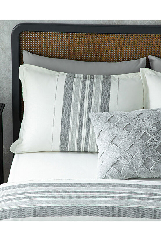 Grand Shiny Ipliği Boyalı Tek Kişilik Nevresim Takımı Gümüş