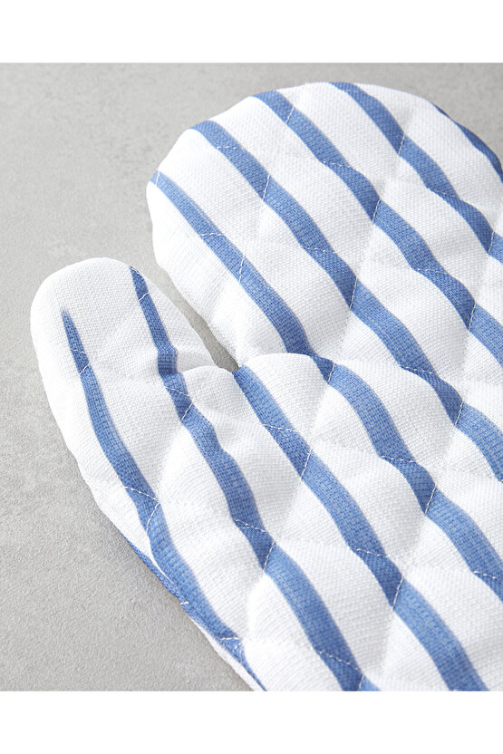 Edenic Polyester 2li Mutfak Seti 17x30 cm+20x20 cm Beyaz - Lacivert