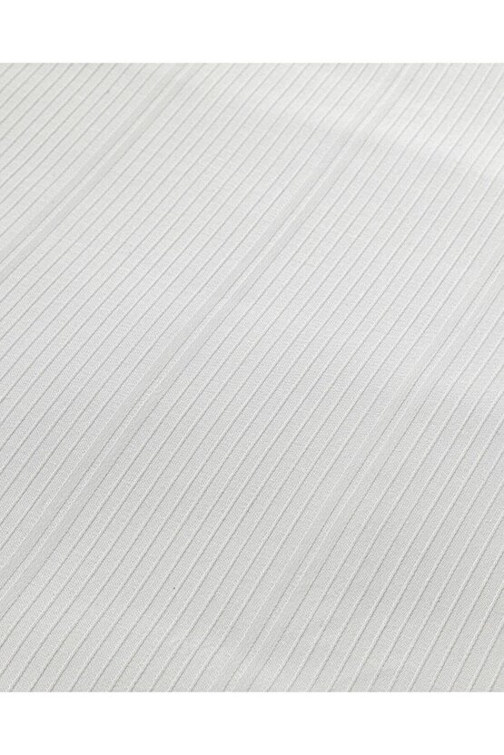 Listra Çizgili Pamuk Saten 2 li Yastık Kılıfı Fildişi