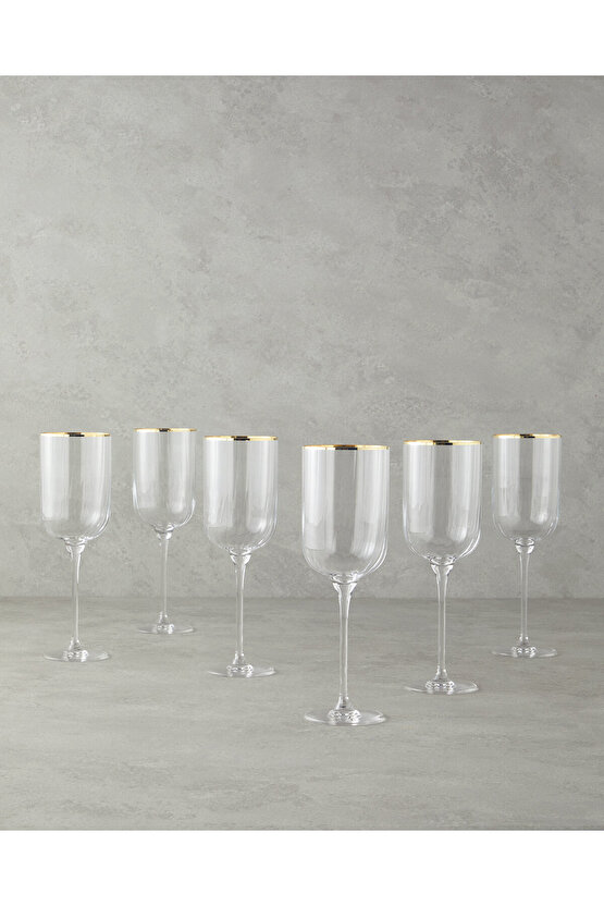 Bridgette Cam 6lı Kadeh 350 ml Gold