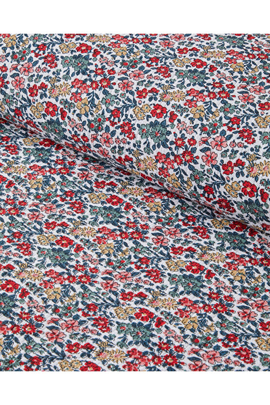 Posy Garden Baskılı Pamuklu Çift Kişilik Pike 200x220 cm Kırmızı