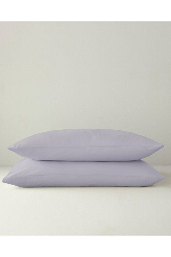 Novella Premium Pamuk Dokulu 2li Yastık Kılıfı 50x70 cm Lila
