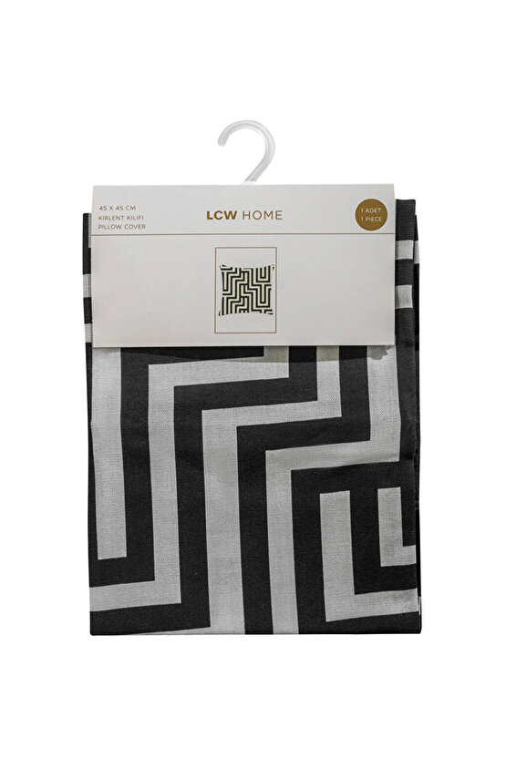 Siyah Çizgili Kırlent Kılıfı 45x45 Cm