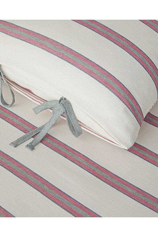 Cool Stripe İpliği Boyalı Çift Kişilik Nevresim Takımı Bordo-Yeşil