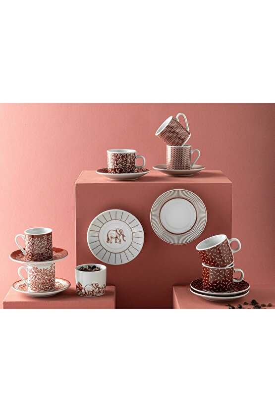 Enda Porselen 2li Kahve Fincan Takımı 80 Ml Bordo