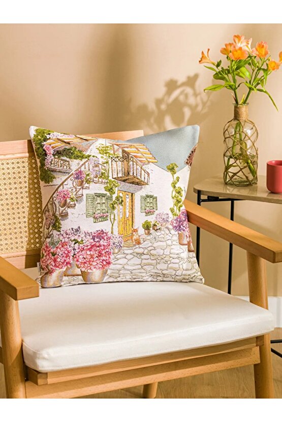 Baskılı Kırlent Kılıfı 45x45 Cm