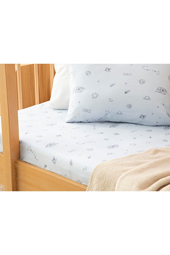 Galaxy Pamuklu Bebe Lastikli Çarşaf Takımı 70x140 Cm Mavi