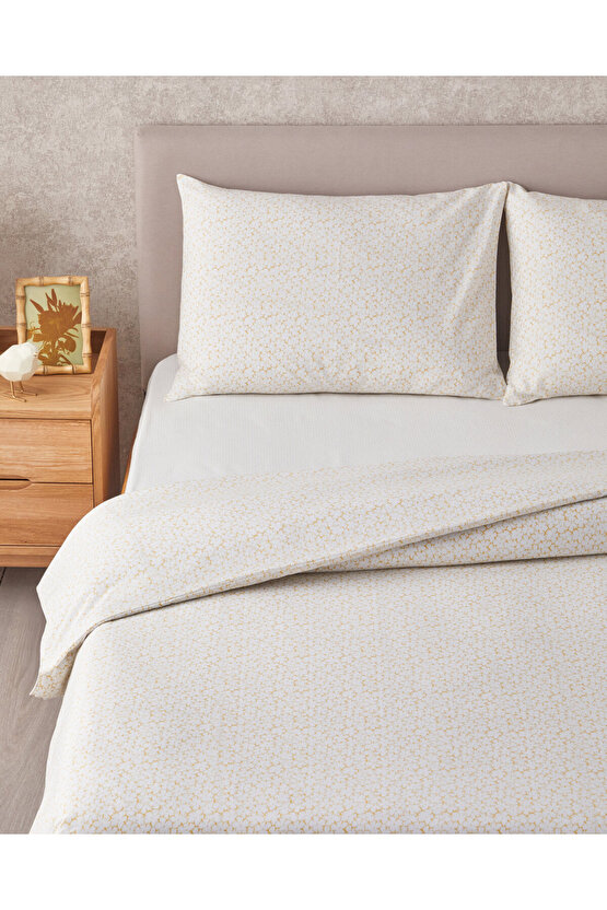 Sweet Violet Kolay Ütülenir Çift Kişilik Çarşaflı Nevresim Takımı 200x220 cm Yağ Yeşili