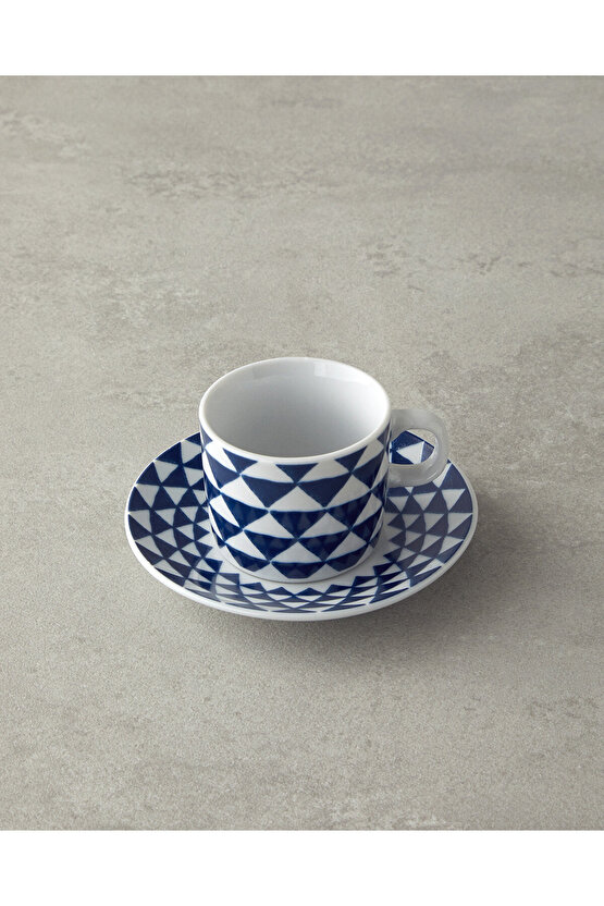 Trin Porselen Kahve Fincan Takımı 4 Parça 2 Kişilik Lacivert