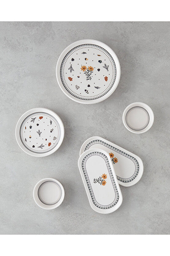 Autumn Seramik Kahvaltı Takımı 10 parça 4 kişilik Renkli