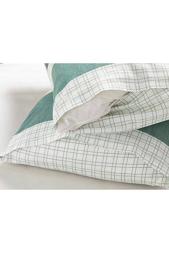 Bold Line Kolay Ütülenir 2li Yastık Kılıfı 50x70 Cm Yeşil