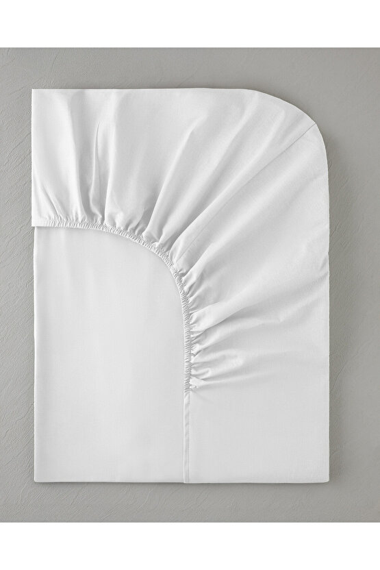 Novella Premium Pamuk Dokulu Tek Kişilik Lastikli Çarşaf 100x200 cm Beyaz