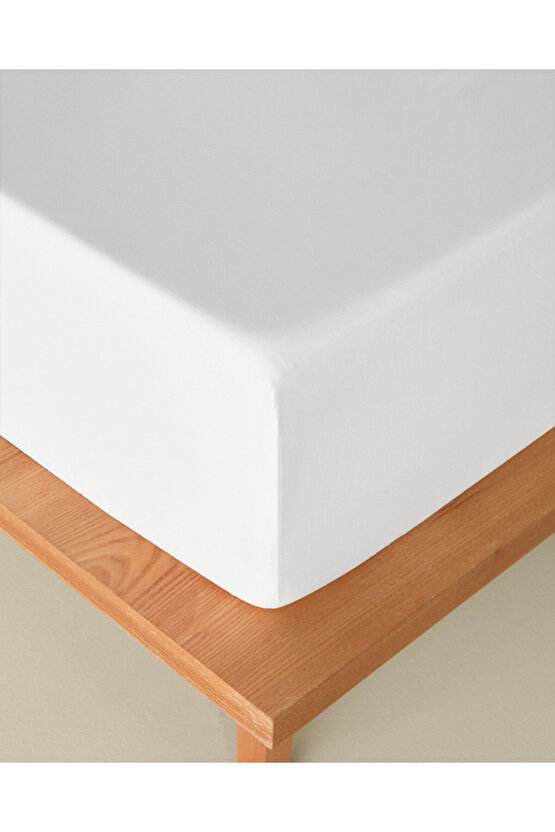 Novella Premium Pamuk Dokulu Tek Kişilik Lastikli Çarşaf 100x200 cm Beyaz
