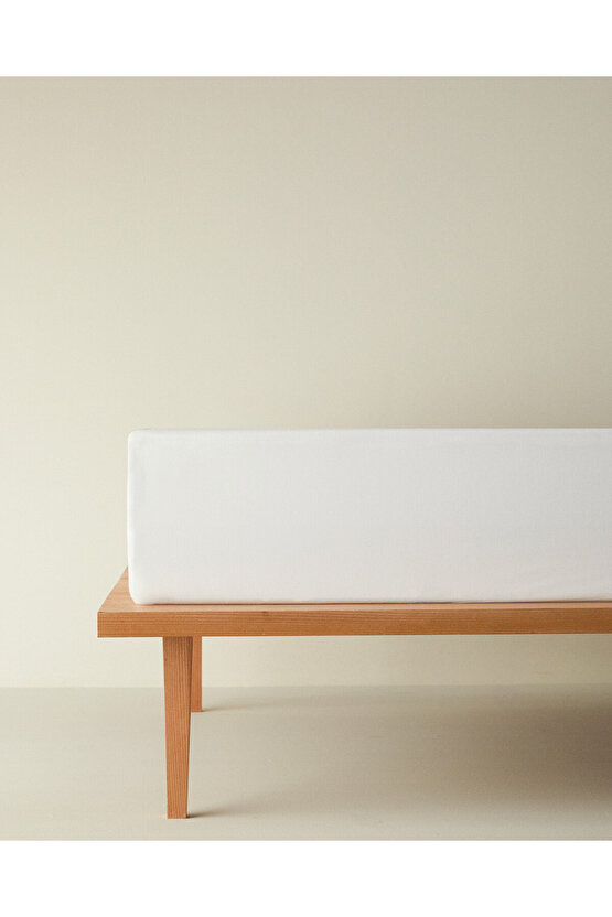 Novella Premium Pamuk Dokulu Tek Kişilik Lastikli Çarşaf 100x200 cm Beyaz