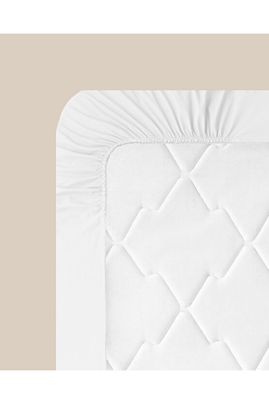 Novella Premium Pamuk Dokulu Tek Kişilik Lastikli Çarşaf 100x200 cm Beyaz