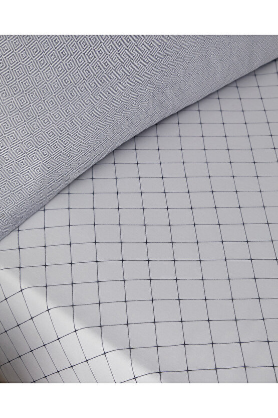 Flowing Stripes Kolay Ütülenir Çift Kişilik Nevresim Takımı 200x220 cm Lacivert