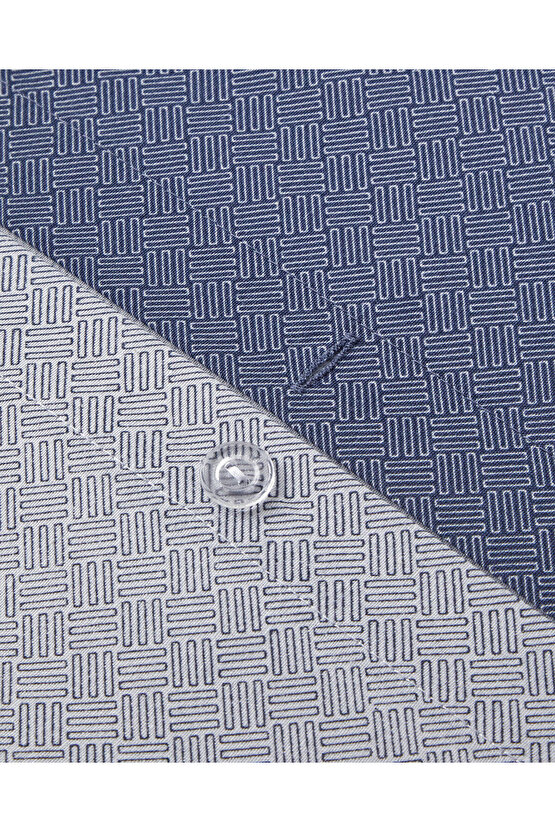 Flowing Stripes Kolay Ütülenir Çift Kişilik Nevresim Takımı 200x220 cm Lacivert