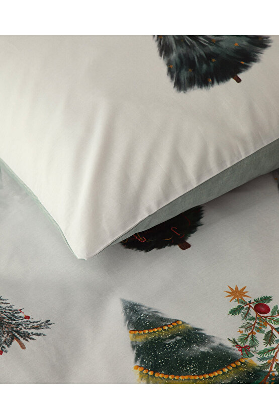 Pine Serenity Dijital Baskılı Soft Cotton Tek Kişilik Nevresim Takımı Yeşil