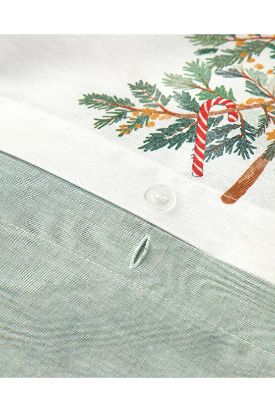 Pine Serenity Dijital Baskılı Soft Cotton Tek Kişilik Nevresim Takımı Yeşil